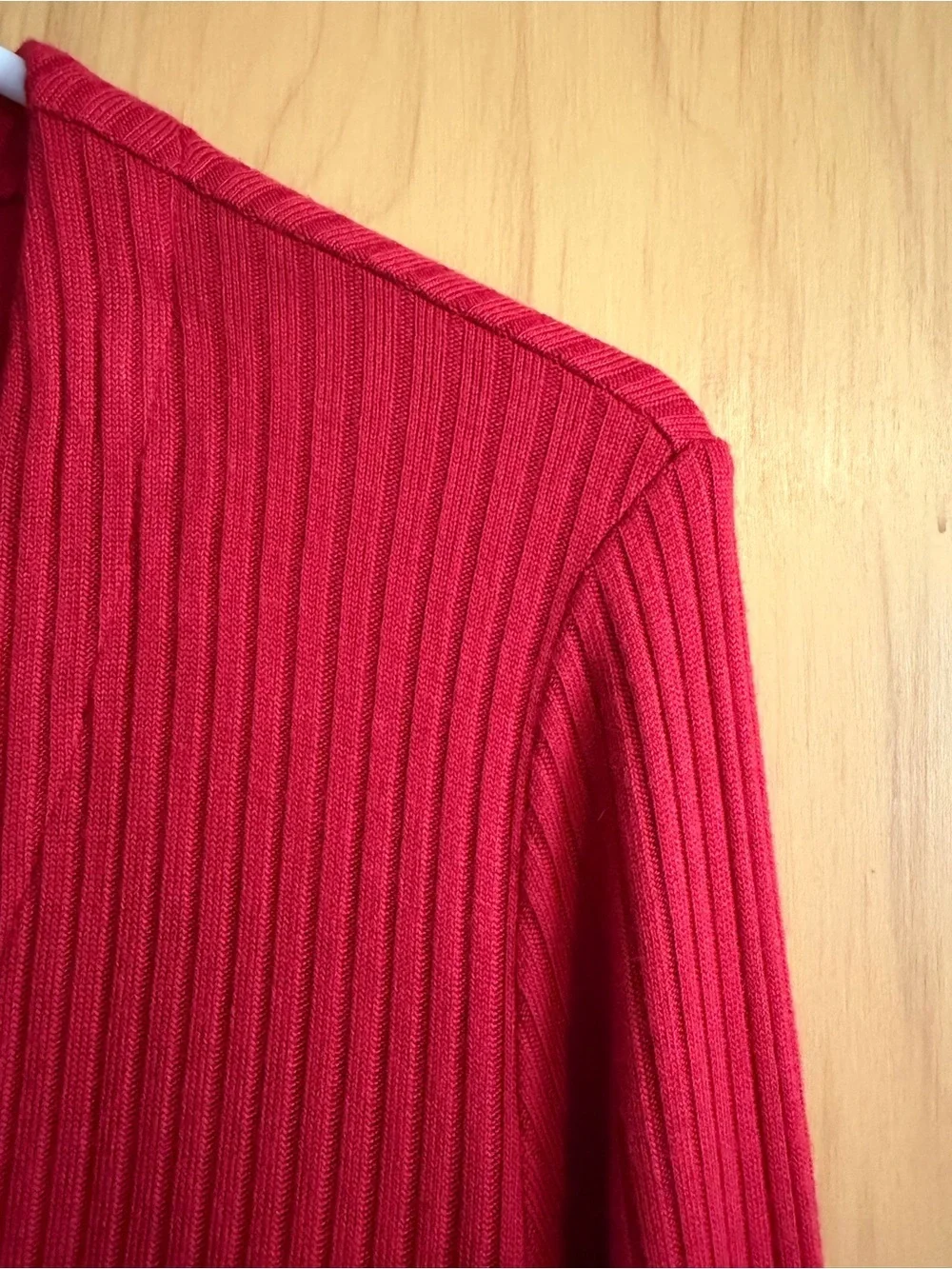 Reformation Agatha Bright Red Ribbed Long-Sleeve Mini Dress Size Small - Picture 4 of 8
